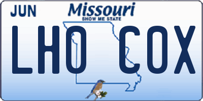 MO license plate LH0C0X