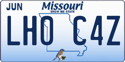 MO license plate LH0C4Z