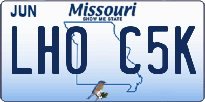 MO license plate LH0C5K