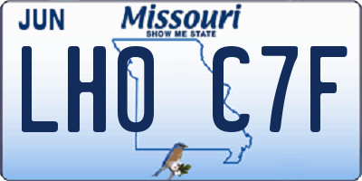 MO license plate LH0C7F