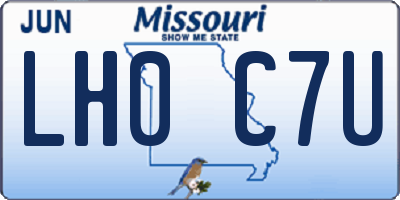 MO license plate LH0C7U