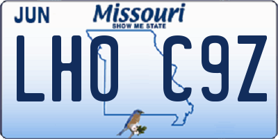 MO license plate LH0C9Z