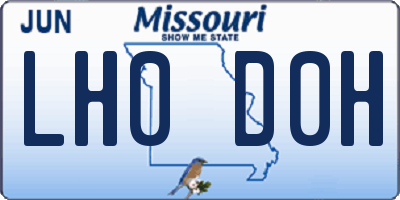 MO license plate LH0D0H