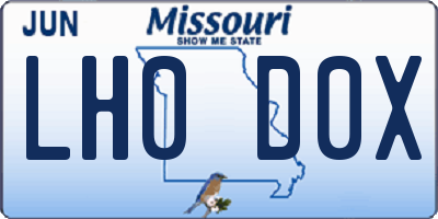 MO license plate LH0D0X