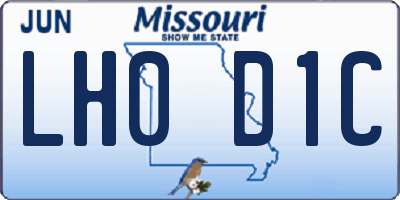 MO license plate LH0D1C