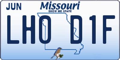 MO license plate LH0D1F