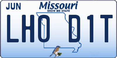 MO license plate LH0D1T