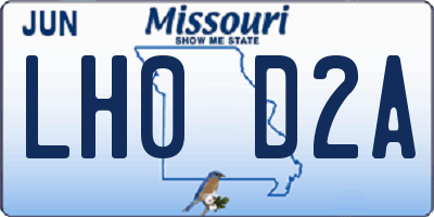 MO license plate LH0D2A