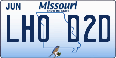 MO license plate LH0D2D
