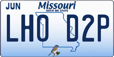 MO license plate LH0D2P