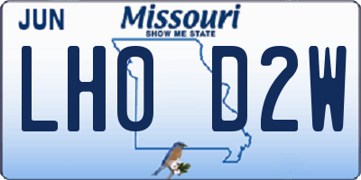 MO license plate LH0D2W