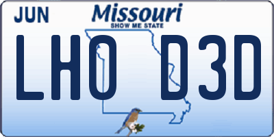 MO license plate LH0D3D