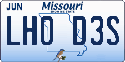 MO license plate LH0D3S