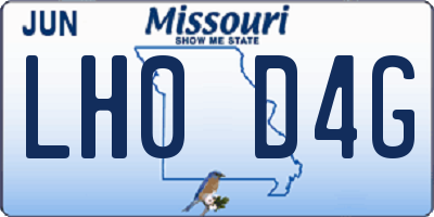 MO license plate LH0D4G