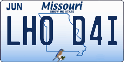 MO license plate LH0D4I