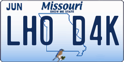 MO license plate LH0D4K