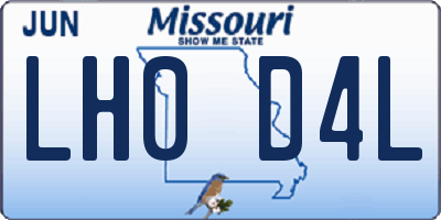 MO license plate LH0D4L