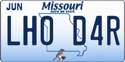 MO license plate LH0D4R