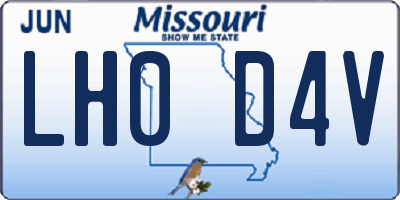 MO license plate LH0D4V