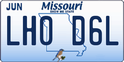 MO license plate LH0D6L