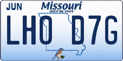 MO license plate LH0D7G