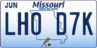 MO license plate LH0D7K