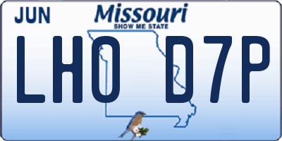 MO license plate LH0D7P