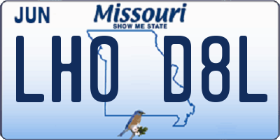 MO license plate LH0D8L