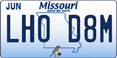 MO license plate LH0D8M