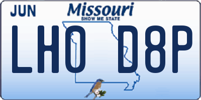 MO license plate LH0D8P