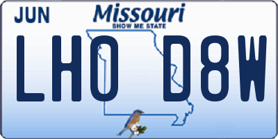 MO license plate LH0D8W