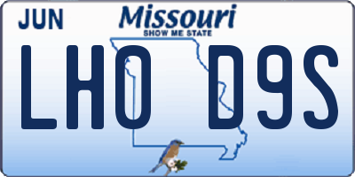 MO license plate LH0D9S