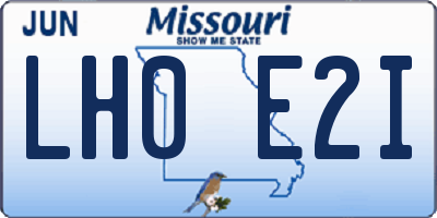 MO license plate LH0E2I