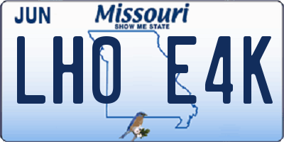 MO license plate LH0E4K