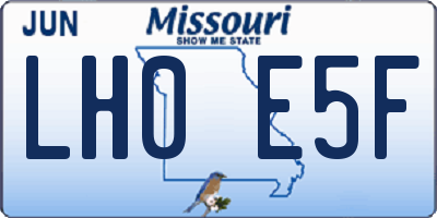 MO license plate LH0E5F