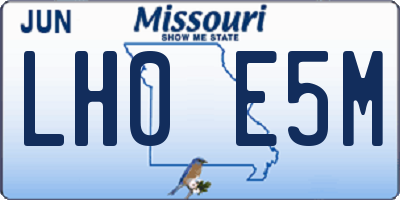 MO license plate LH0E5M