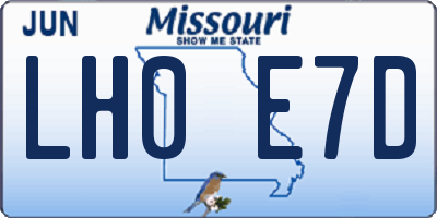 MO license plate LH0E7D