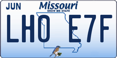MO license plate LH0E7F