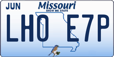 MO license plate LH0E7P