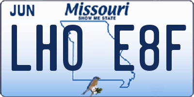 MO license plate LH0E8F