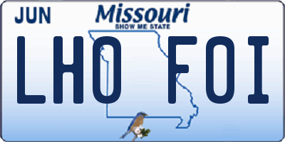MO license plate LH0F0I