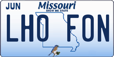MO license plate LH0F0N