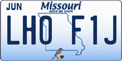 MO license plate LH0F1J