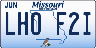 MO license plate LH0F2I
