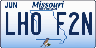 MO license plate LH0F2N