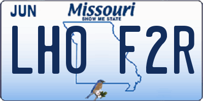 MO license plate LH0F2R