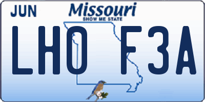MO license plate LH0F3A
