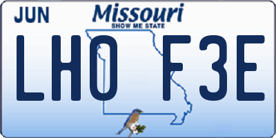 MO license plate LH0F3E