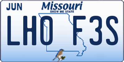MO license plate LH0F3S