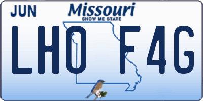 MO license plate LH0F4G